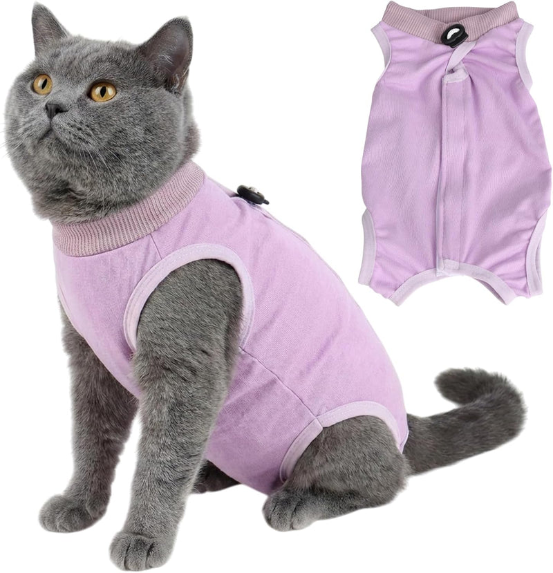 Cat Recovery Suit for Spay Abdominal Wounds, Kitten Onesie Bodysuit