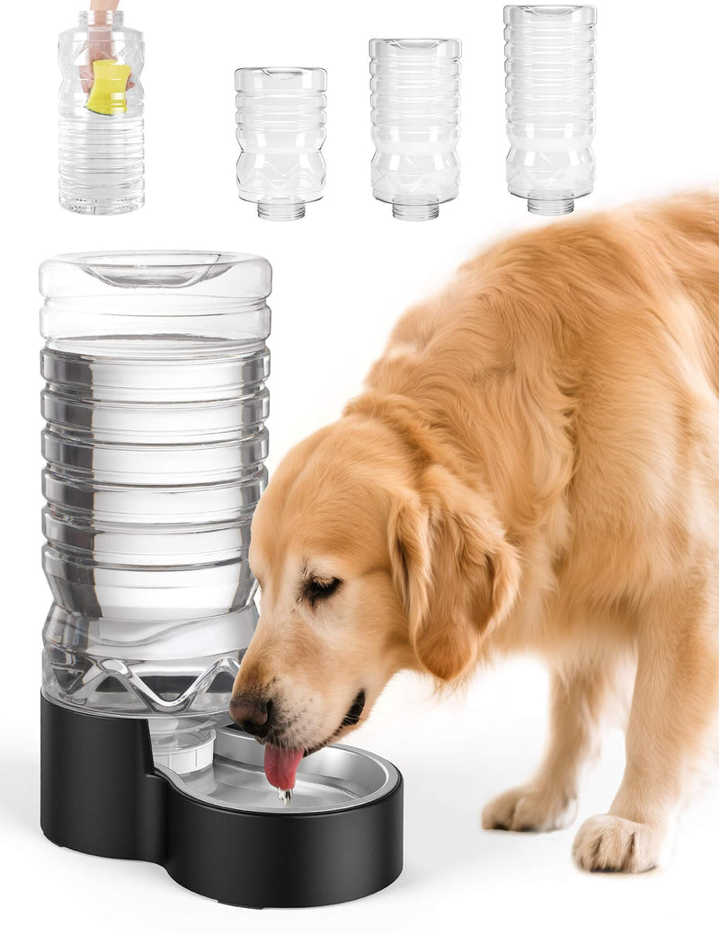 Heouvo 2.5 Gallon Automatic Dog Water Dispenser【Wide Mouth for Easy Hand-in Cleaning】【Removable Stainless Steel Bowl】, Gravity Refilling Large Capacity for Cats and Dogs, Multi-Pet Homes