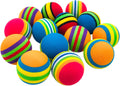 PET SHOW 15pcs 1.4" Interactive Cat Toy Balls for Indoor Cats Colorful Rainbow Soft Foam Kitten Toys Ball for Small Dogs