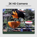 Smart Bird Feeder with Camera Solar Powered 2K HD Video, 10,000+ Species AI Recognition, Real-Time App Alerts, and Weath