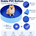 Enenes Foldable Dog Pool 24 x 8 Inch, Portable PVC Collapsible Pet Swimming Pool with Storage Bag, Non-Slip Dog Bath Tub
