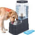 2.2 Gallon Pet Automatic Dog Water Dispenser Cat Gravity Waterer Feeder with Stainless Steel Bowl Large Capacity Puppy Feeding Raised Bowls with Filter,Ice Pack for Large Pets