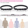 VIVAGLORY Hands Free Dog Leash Bungee Waist Leash for Dog, S, Black/Pink2
