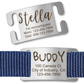 Anavia Slide On Silent Pet ID Tags, S/M/L/XL Personalized Gold Black Stainless Steel Customized Engraved Cat Dog Name Tags, Glossy Finish Chew-Proof Quiet Dog Collar Tag (X-Large, Silver)