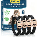 4 Pack Natural Flea Collar for Cats,32 Months Long Lasting Prevention,Black