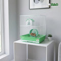 A&E Cage Co 2-Story Hamster Cage with Wheel & House, 14"x11"x15" Green