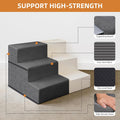 NAPWAYS Dog Stairs for Small Dogs, 13.5" H, 3-Step Pet Steps for Couch Sofa and Chair, Non-Slip Balanced Pet Ramp for Medium Cats,Indoor Dog Ladder, Grey