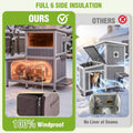 GUTINNEEN Extra Large Heated Cat House Outdoor Insulated Cat House 2-Section Weatherproof Feral Cat Shelter with Safe He