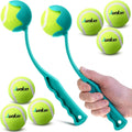Junkin 2 Pcs 12.6-inch Dog Ball Launcher with 6 Pcs 2.5-inch Tennis Balls Pet Dog Thrower Fetch Toy for Dogs 20-60 lb Ou