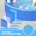 Pawtners Foldable Dog Pool with Sprinkler & RGB LED Light, 72" Collapsible Hard Plastic Swimming Pool for Small Large Dogs Cats and Kids, Portable Pet Bathing Tub Wading Pool for Backyard Camping Blue