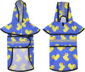 HDE Dog Raincoat with Hood & Leash Hole S-XL Dog Rain Jacket Ducks L