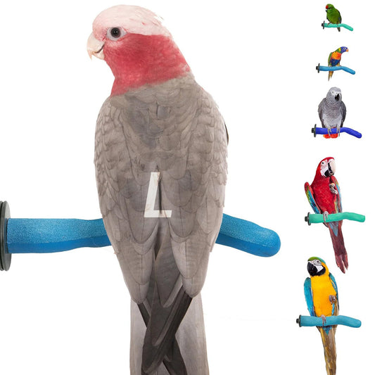 Sweet Feet & Beak Safety Pumice Bird Perch, Large 1-1/2" X 12", Lightweight Grinding Bird Perches for Cage - Bird Nail Trimming Perch for Healthy Beak & Feet - Multi-Size & Color Parrot Stand - Blue