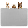 Bartuke Dog Food Mat, Extra Large 40" x 28" Silicone Pet Feeding Mat for Small, Medium, and Large Pets Non-Slip, Easy to Clean, Gray