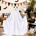 Halloween Ghost Goose Outfit Porch Goose Outfits Lawn Goose Clothes, Fits 23" Cement Plastic Goose Statue for Outdoor Ga