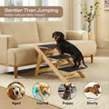 Luciphia Wooden 2-in-1 Dog Stairs, 4-Step Foldable Anti-Slip Pet Steps