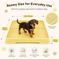 Dog Litter Box, Indoor Puppy Potty Tray with Stainless Steel Grate
