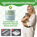 SLSON 5.5 oz Cat Canned Food Storage Container, 2Pack Cat Wet Food Cans Sealer with Airtight Snap-Lock Cover Lids to Keep Pet Food Fresh No Fridge Odor