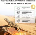 T5 10.0 UVB Reptile Light Fixture Combo Kit, 8W High Output UVA UVB Light with Upgraded Wider Alloy Reflector for Bearde