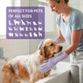 DELOMO Pet Grooming Gloves 1 Pair: Soft and Gentle Silicone Dog Washing Gloves - Bathing Scrubber Brush Mitt Grooming Shedding Fur Removal Massage for Dogs/Cats/Horse, Purple