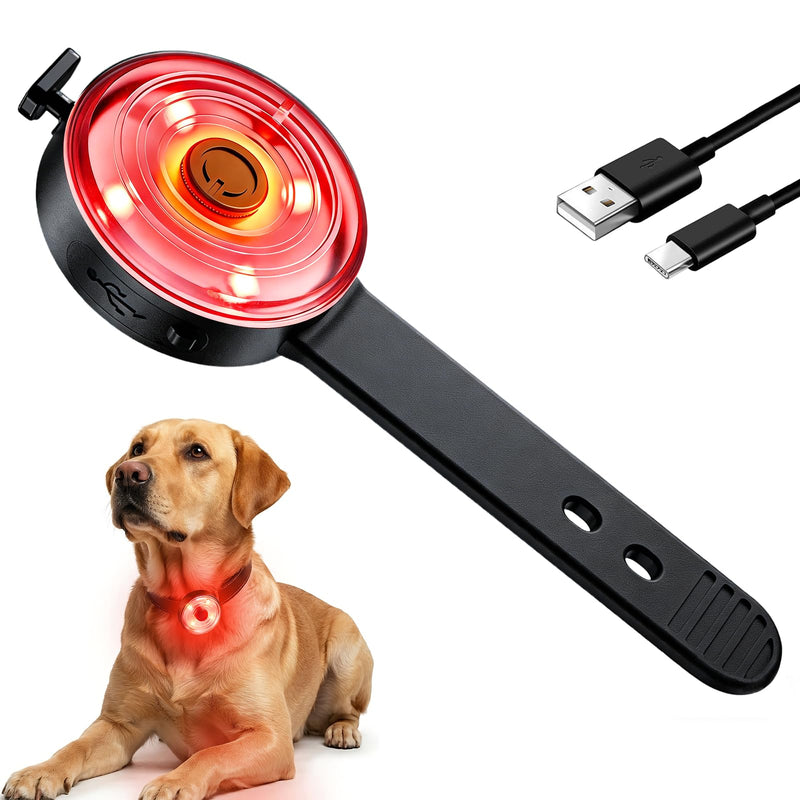 Yesbular Pro Dog Light IPX7 Waterproof, USB-C Rechargeable 4-Color Steady/Flashing Dog Light Up Collar, Upgraded Anti-Drop Buckle & Strap Dog Collar Lights for Night Walking, Swimming, Camping
