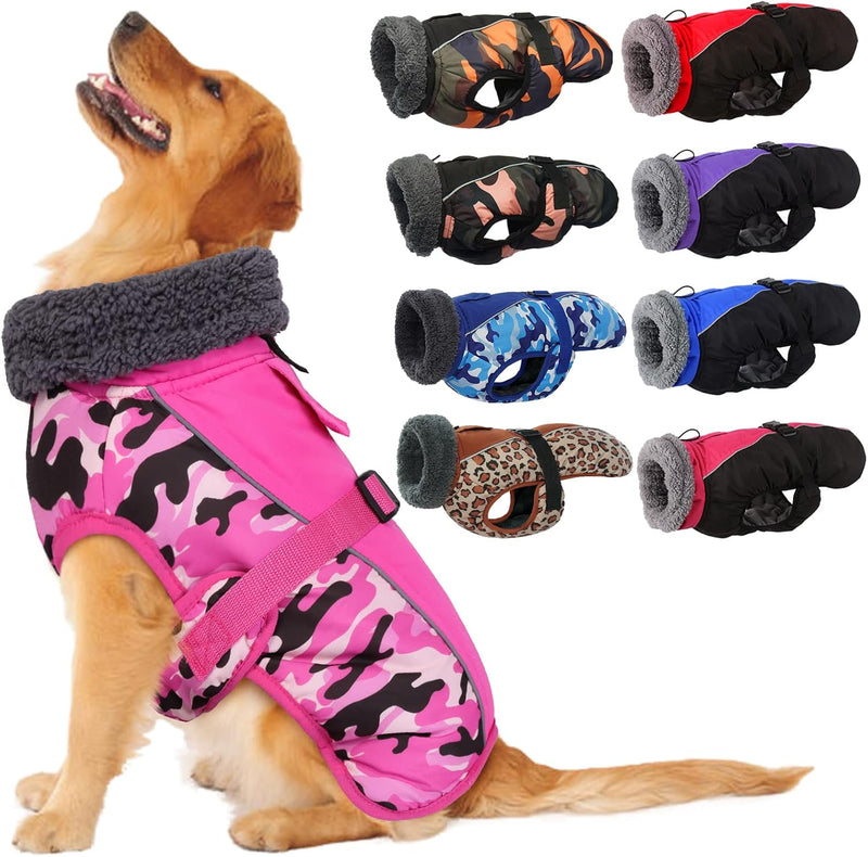 IECOii Extra Warm Dog Coat - Reflective Adjustable Jacket With Buckle Fleece Turtleneck for Cold Weather - Soft Winter C
