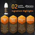 OPAWZ 02 LuxSilk Dog Shampoo, 2- in-1 Dog Shampoo and Conditioner, Reduces Shedding, Dematting, Deshedding, Removes Undercoat, for Long Haired, Silky Coat Dogs and Cats, 16.9 fl.oz/ 500ml