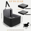 Dog Car Seat for Small/Medium Dogs,Pet Dog Booster Car Seat Puppy 15-35 lbs with Soft 4+2in Detachable Pads Detachable Elevated Cushion and Washable Cover Safety Belt Storage Pockets Easy to Install