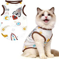 PETCARE Cute Cartoon Cat Shirts for Cats Only Soft Cotton Tshirts Brown Spaceship Cat Clothes for Cats Only Female Male 