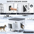Indestructible Heated Cat House for Outside, 100% Waterproof & Weatherproof Outdoor Heated Cat House with Escape Door fo