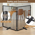 Metal Freestanding Dog Gates,Extra Wide 24", 32" Height Foldable Dog Fence for Indoor & Outdoor, Heavy Duty Freestanding Pet Barrier for Stairs, Doorways, Halls, Kitchen,Yard