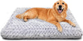 Dog Bed Large Size, Plush Washable Pet Bed Mat, Dog Crate Bed 35"x23", Gray
