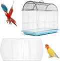 Bremorou Bird Cage Cover Bird Cage Seed Catcher White Adjustable Birds Cages Netting Seed Catcher for Birds Cages Seeds 