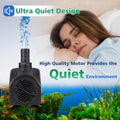 550GPH Submersible Water Pump(2000L/H 30W), Adjustable Ultra Quiet Fountain Pump with 4 Nozzles 7.2ft High Lift for Aqua
