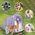 Expandable Cat Backpack Carrier, Breathable Clear Bubble Window Pet Carrier for Small Dogs and Cats up to 12 lbs, Airline Approved Travel Bag for Hiking and Outdoor Use (Back Expandable-Purple)