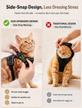 Halypet Cat Harness and Leash Set - MAX Safety 4th-Gen Upgrade, Escape Proof, Adjustable, Comfortable Soft Vest, Easy to Wear Kitten Harness with Reflective Strip for Cats Walking - Small Black