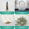 DECKALY Bird Cage Seed Catcher, Seed Catcher Guard Net Cover, Parrot Nylon Mesh Net Cover, Universal Soft Airy Cage Net Stretchy Skirt for Round Square Cages (Daisy-White, 15.7" x87")