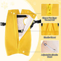 Lukovee Dog Raincoat - Waterproof Rain Jacket with Harness & Removable Hood, Reflective Double Layer Dog Rain Coat Poncho for Small Medium Large Dogs Puppy (M, Y)