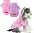 2 Pack Dog Hoodie Warm Hood Dog Sweater Cold Weather Small Dogs Sweatshirt Comfort Pet Clothes for Small Medium Dogs wit
