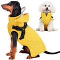 Lukovee Dog Raincoat - Waterproof Rain Jacket with Harness & Removable Hood, Reflective Double Layer Dog Rain Coat Poncho for Small Medium Large Dogs Puppy (M, Y)