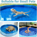 Gxsdj Bearded Dragon Foldable Bath Pool, Lizard Bathtub with Soft Brush, Collapsible Reptile Swimming Pool, Bearded Dragon Accessories with Rubber Gloves for Puppy Dogs Cats