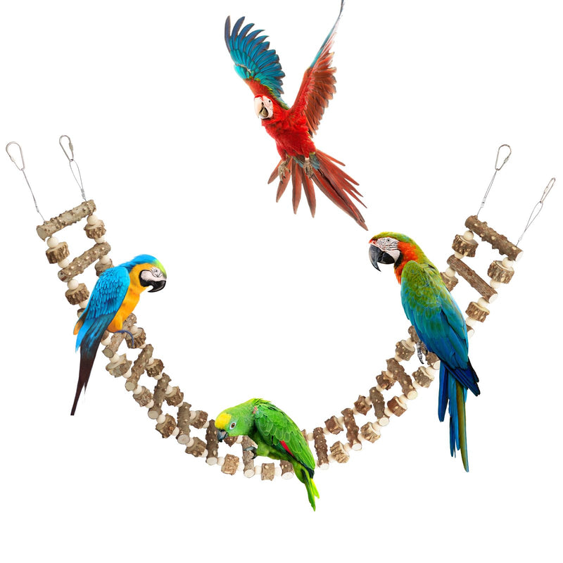 Natural Pepper Wood Hanging Pet Bridge & Swing, Rat & Hamster Climbing Toys, Bird Cage Accessories, Suitable for Parrot, Rat, Squirrel, Sugar Gliders