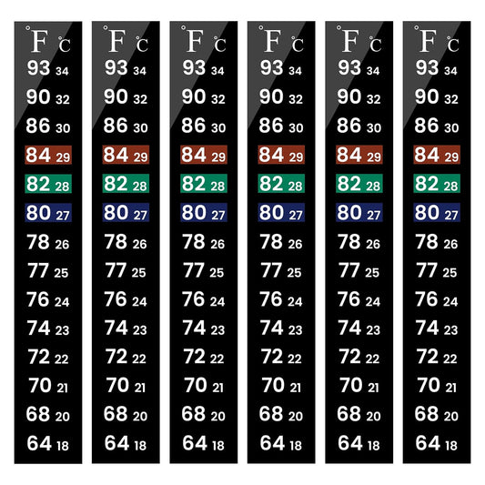AQUANEAT 6 PCS Aquarium Thermometer Strips, Fish Tank Thermometer Sticker, Terrarium Water Temperature Test (5.13" x 0.7