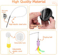 Atosun Interactive Cat Toys, 15PCS Cat Wand and Feather Toys for Indoor Cats, Reusable Suction Cup Toys for Kittens Play Exercise