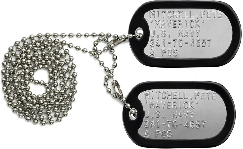 Stainless Steel Military Dog Tag Set with Chains and Silencers