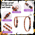 2 Pack Halloween Cat Harness and Leash Breakaway Cat Collars with Bow tie