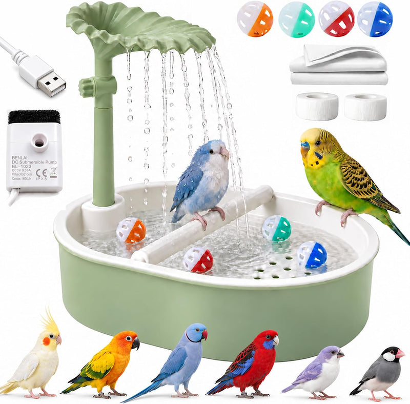 Bird Shower, Parrot Shower Fountain, Adjustable Water Flow