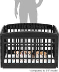 IRIS USA Dog Playpen 24" 4-Panel Puppy Playpen, 35 x 35 x 24, Dog Playpen, Dog Play Pen Indoors, Pet Fence, Puppies/Small Dogs, Black