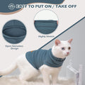 EXPAWLORER Soft Cat Sweater - Sweaters for Cats Only Warm Kitten Clothes, Fall and Winter Pet Coat Pullover Design, Fleece Sweatshirt Clothing Also for Puppy Small Dogs, Blue Small
