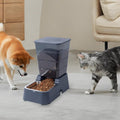 Meikuler Pets Auto Feeder 5.2L,Food Feeder and Water Dispenser Set for Medium & Large Dogs Cats and Pets Animals (Navy)