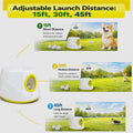 JLGK Automatic Dog Ball Launcher for Small Dogs & Medium Dogs, Interactive Fetch Machine with 3 Launch Distances (15–45 FT), USB Rechargeable, Includes 6 ETPU Balls